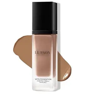 Le Paon Cosmetics Hydrating SoftGlow Foundation - Full Coverage Liquid Foundation (Chestnut)