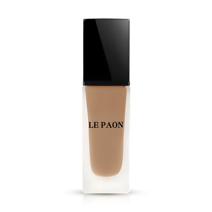 Le Paon Cosmetics Hydrating SoftGlow Foundation - Full Coverage Liquid Foundation (Mocha)
