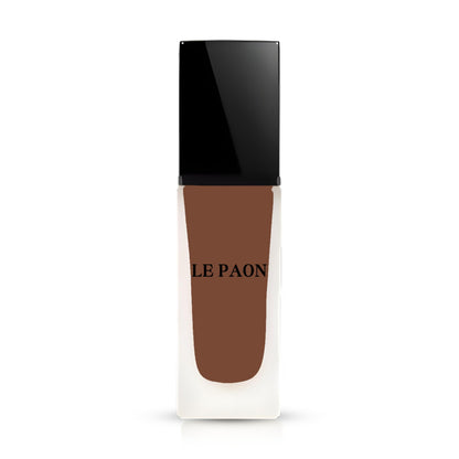 Le Paon Cosmetics Hydrating SoftGlow Foundation - Full Coverage Liquid Foundation (Onyx Brown)