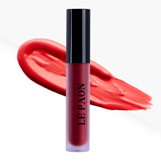 LePaon Cosmetics Pout Cloud Lipgloss – Long-wear, Transfer-Proof Matte Lipstick with High Pigment Payoff – Infused with Vitamin E for Extended Hydration (Kiss Me Red)