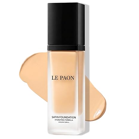 Le Paon Cosmetics Hydrating SoftGlow Foundation - Full Coverage Liquid Foundation (Light Nude)