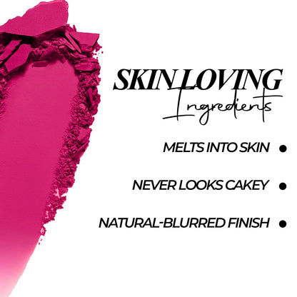 Powder Blush Rush for Cheeks & Face, Buildable Vegan Pigment