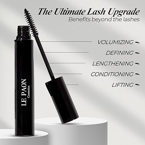 Le Paon Cosmetic Super Curl Waterproof Mascara for Lenthening Lashes without Fallout – Clump Free Volumizing Mascara for Defined & Separated Lashes