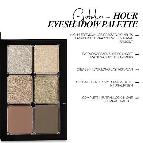 Starlight Eyeshadow Palette (Golden Hour) – 6 Highly Pigmented, Crease-Proof Matte & Shimmer Shades