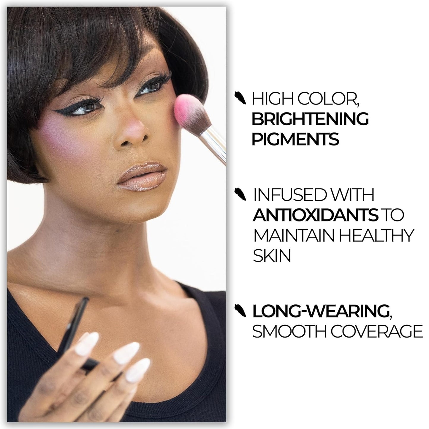 Powder Blush Rush for Cheeks & Face, Buildable Vegan Pigment
