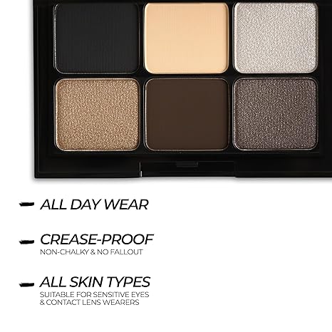 Starlight Eyeshadow Palette (Smoky Nights) – 6 Highly Pigmented, Crease-Proof Matte & Shimmer Shades