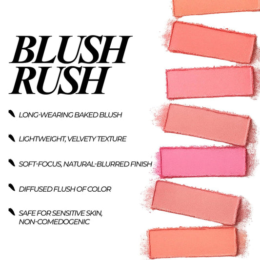 Powder Blush Rush for Cheeks & Face, Buildable Vegan Pigment