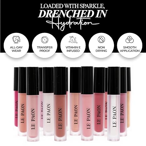 LePaon Cosmetics Pout Cloud Lipgloss – Long-wear, Transfer-Proof Matte Lipstick with High Pigment Payoff – Infused with Vitamin E for Extended Hydration (Sugar Silk)